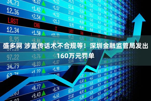 盛多网 涉宣传话术不合规等！深圳金融监管局发出160万元罚单